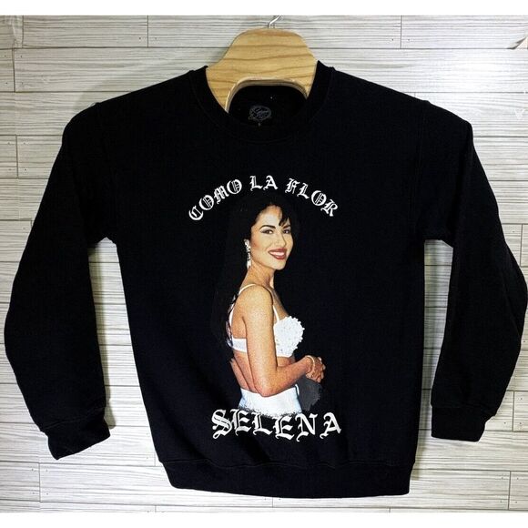 Selena Gomez Tops - Selena Official Women's Sz Small Black Como La‎ Flor Pullover Sweatshirt